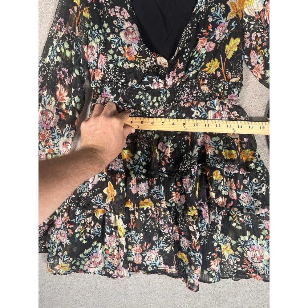 Free People Closer To The Heart Tiered Floral Miss Dress Black Floral Size XS - Picture 7 of 11